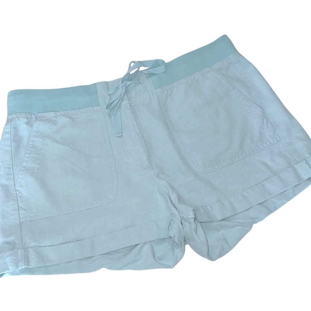 Loft Drawstring Ribbed Waistband Casual Summer Shorts Mint Green Womens 8
